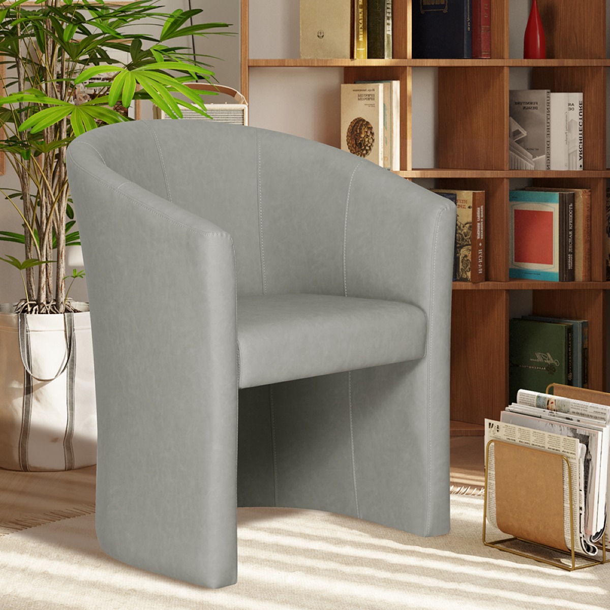 Fauteuil cabriolet gris en PU ELIOT
