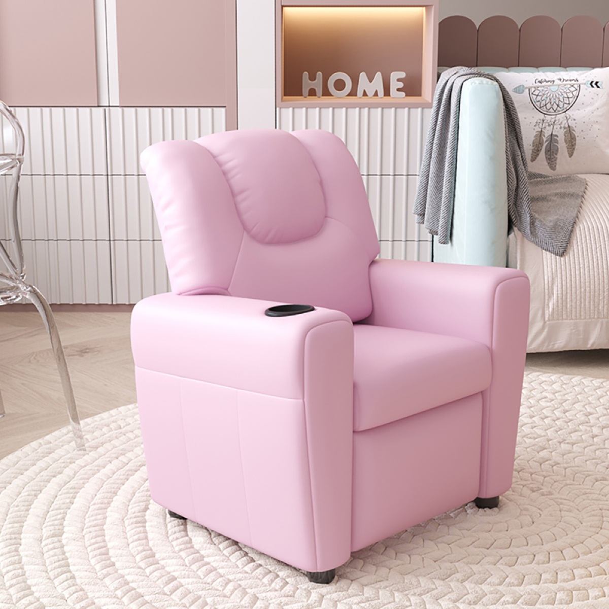 Fauteuil relax enfant rose en PU VAIANA