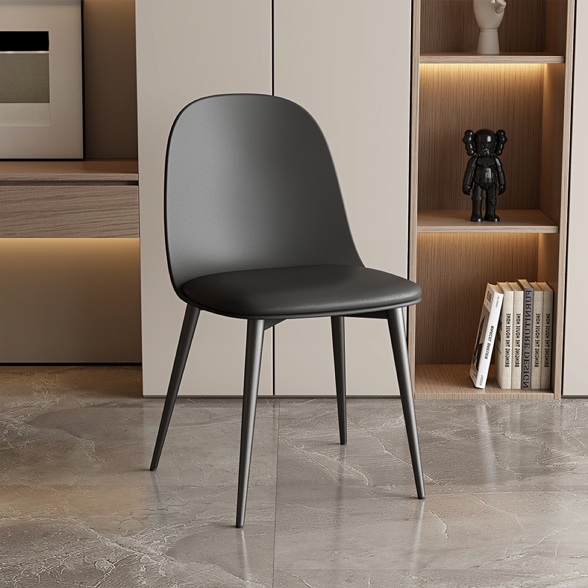 Lot de 2 chaises noires en polypropylène JAMIE