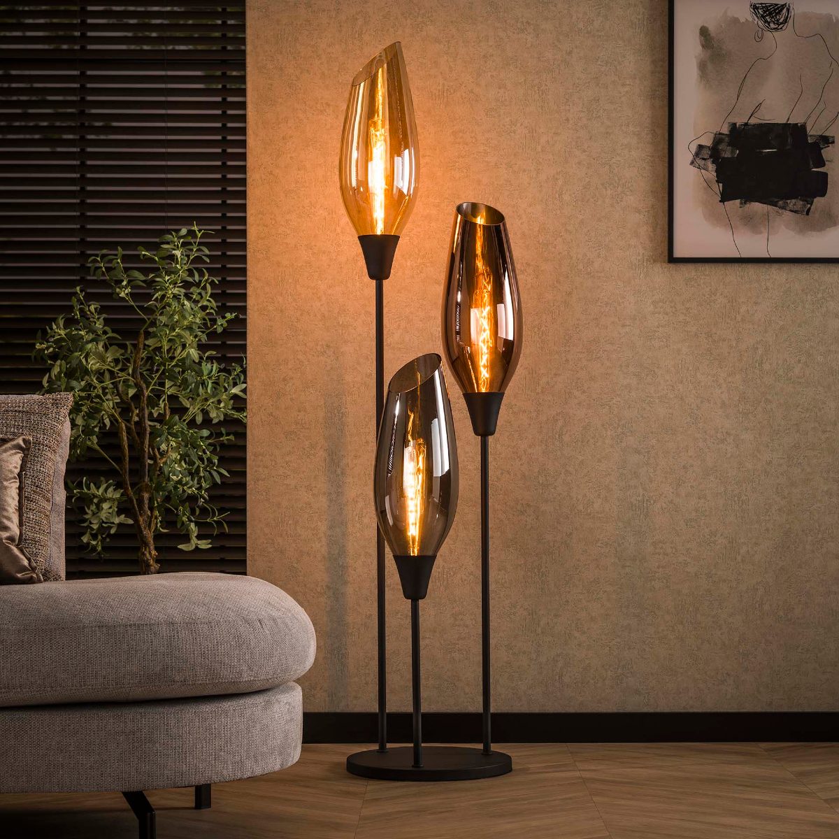 Lampadaire design avec abat-jour en verre COCO 2
