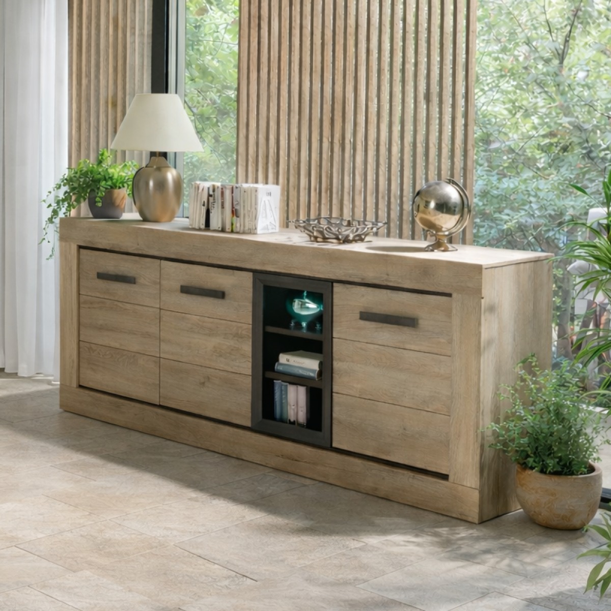 Buffet bas moderne en bois 3 portes MOA