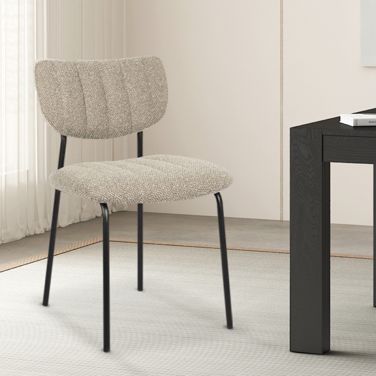 Chaise en tissu taupe ANTO (lot de 2)