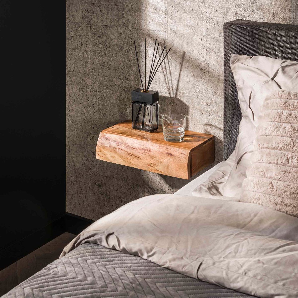 Table de chevet en bois massif ALBERO L 1 tiroir  (lot de 2)