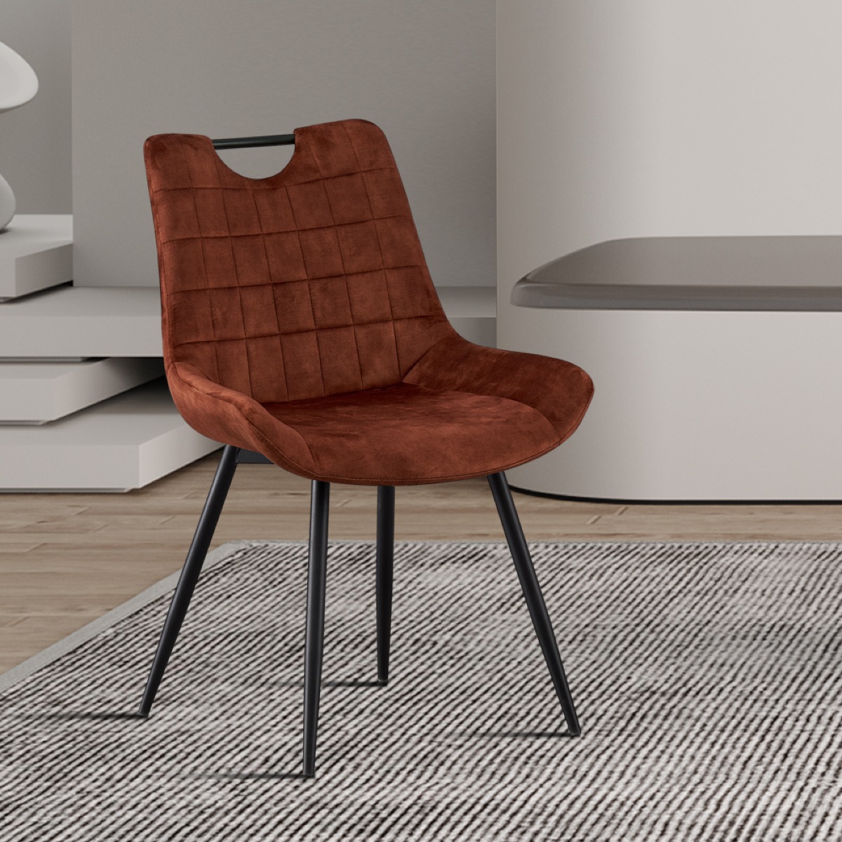 Chaise en velours cuivre MARINA (lot de 2)