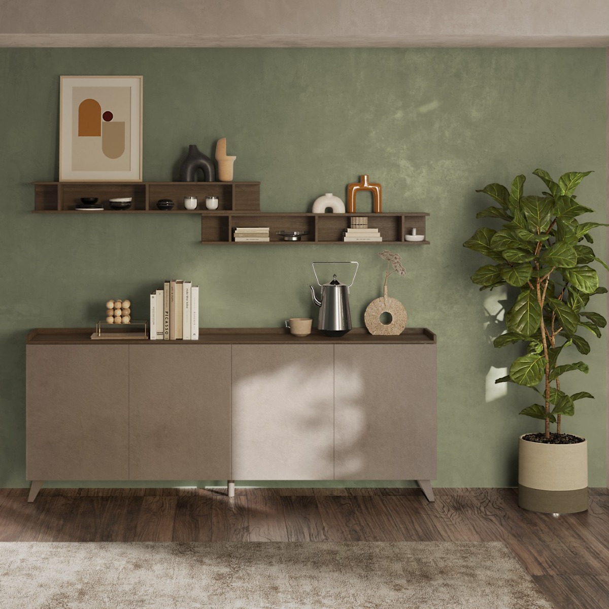 Buffet bas moderne 4 portes 240cm RADOST