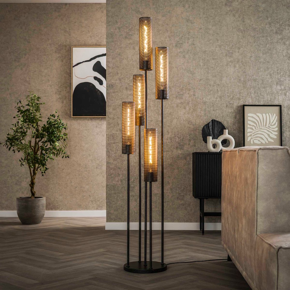 Lampadaire design en métal 5 lampes TEO