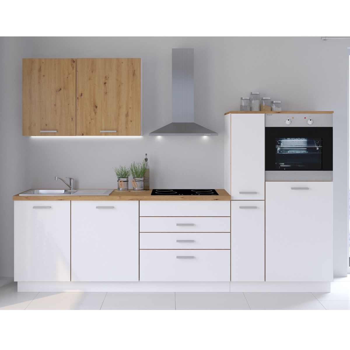 Cuisine complète blanc et bois 280cm LOFT