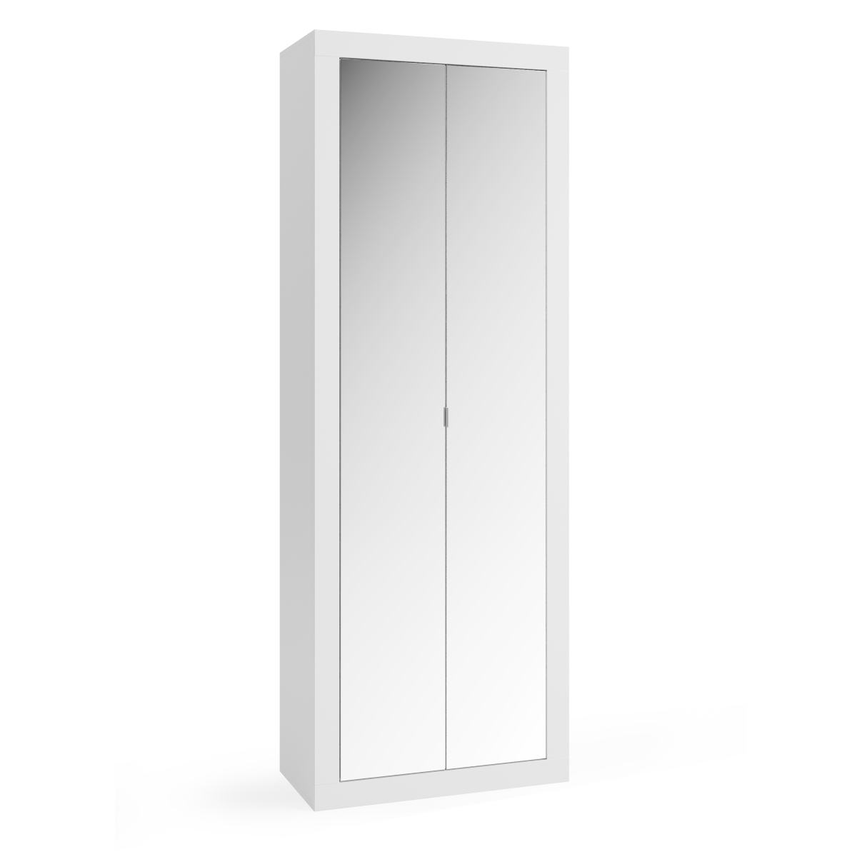 Armoire de salle de bain 2 portes avec miroirs laqué blanc CALIA