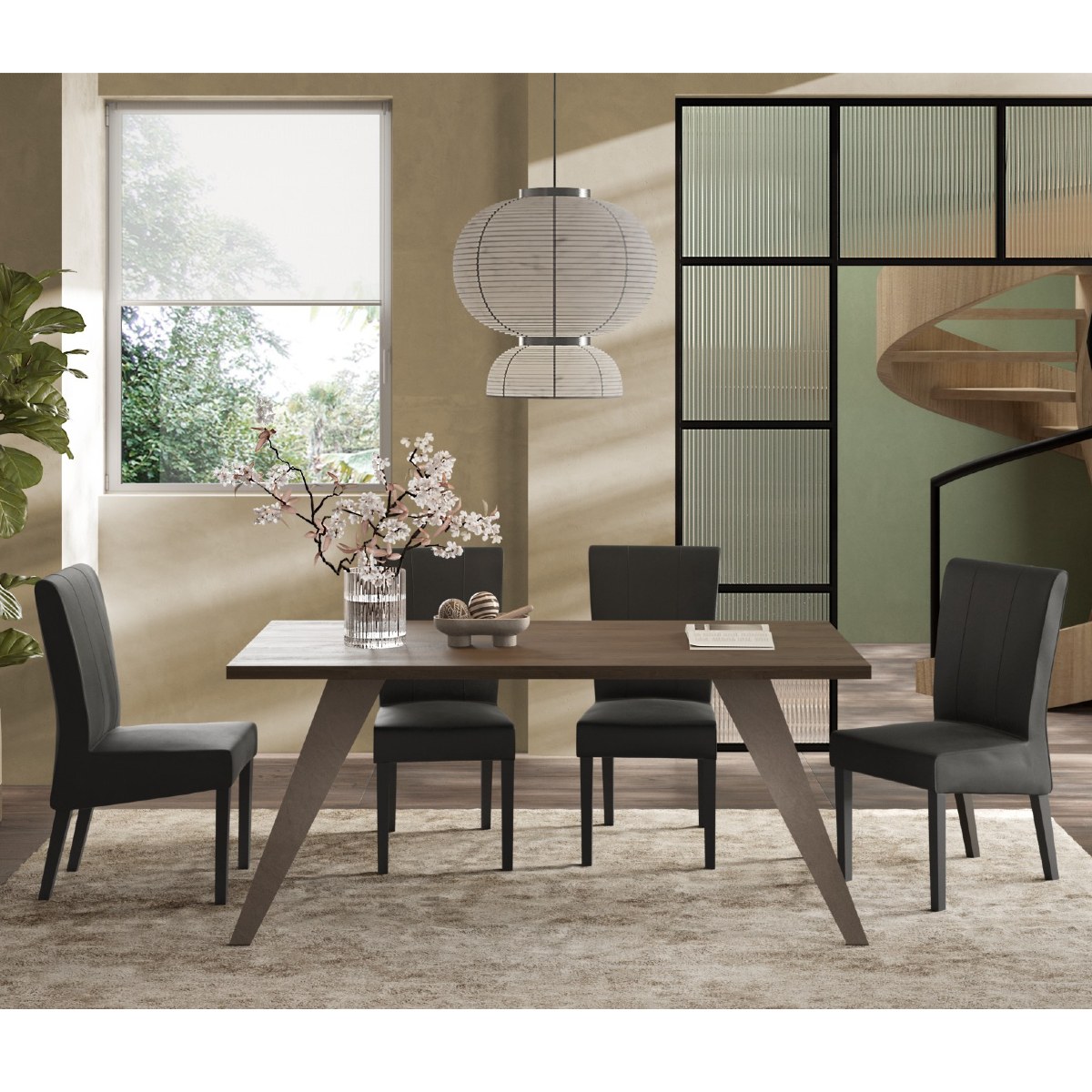 Table à manger contemporaine pied métal 180cm RADOST