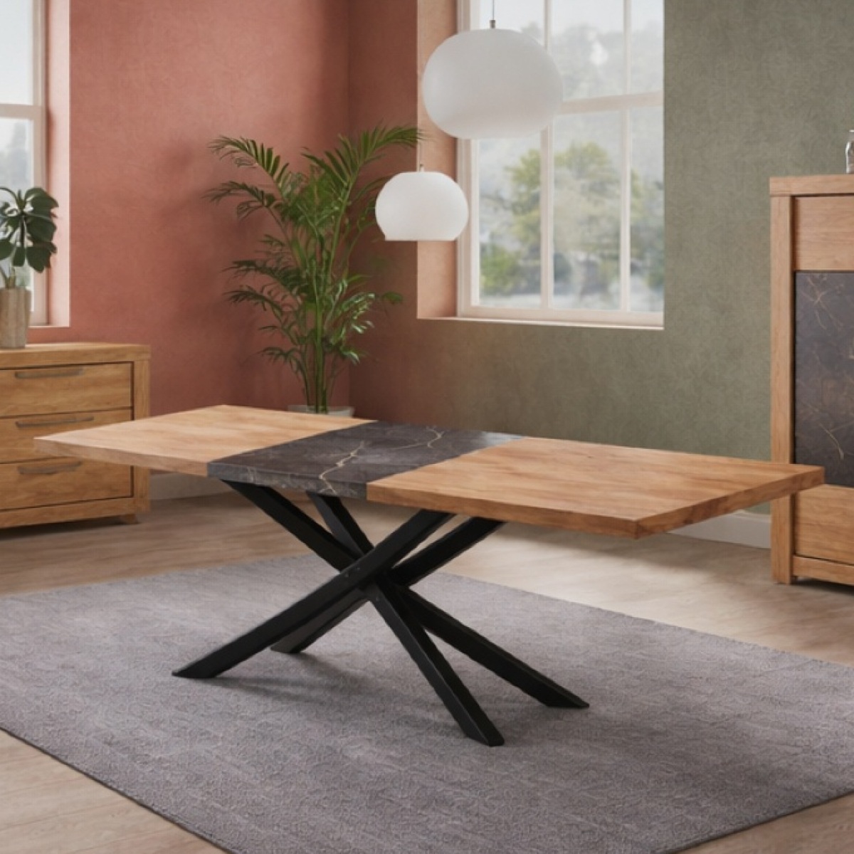 Table de salle à manger moderne avec allonge RACHA