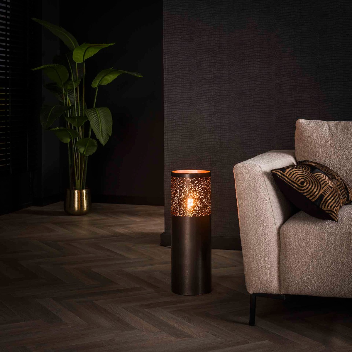 Lampadaire colonne en métal H60cm DARIUS