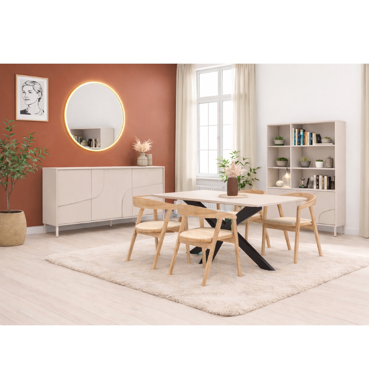 Salle à manger complète moderne EROS (Buffet et Table)