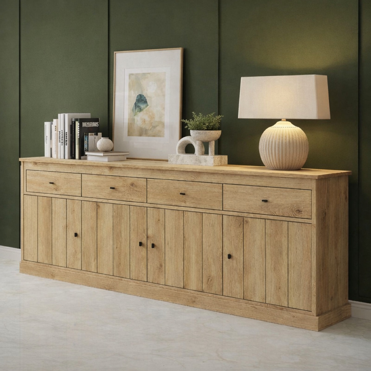 Buffet bas moderne en bois 225cm VALENTINE
