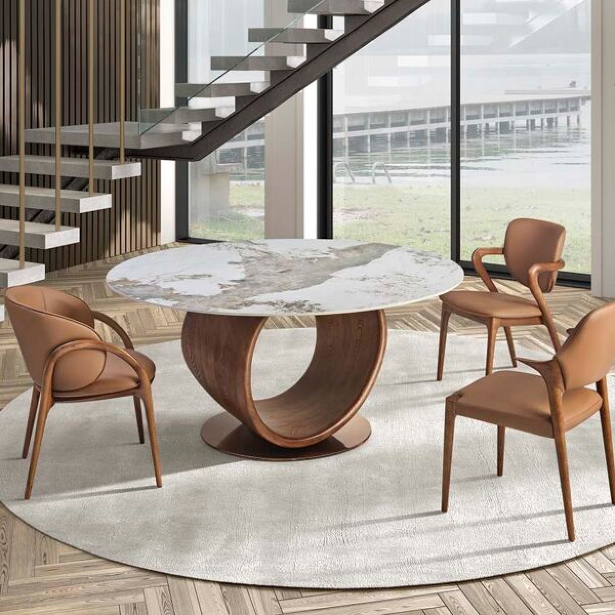 Table à manger ronde en céramique 160cm HABIS