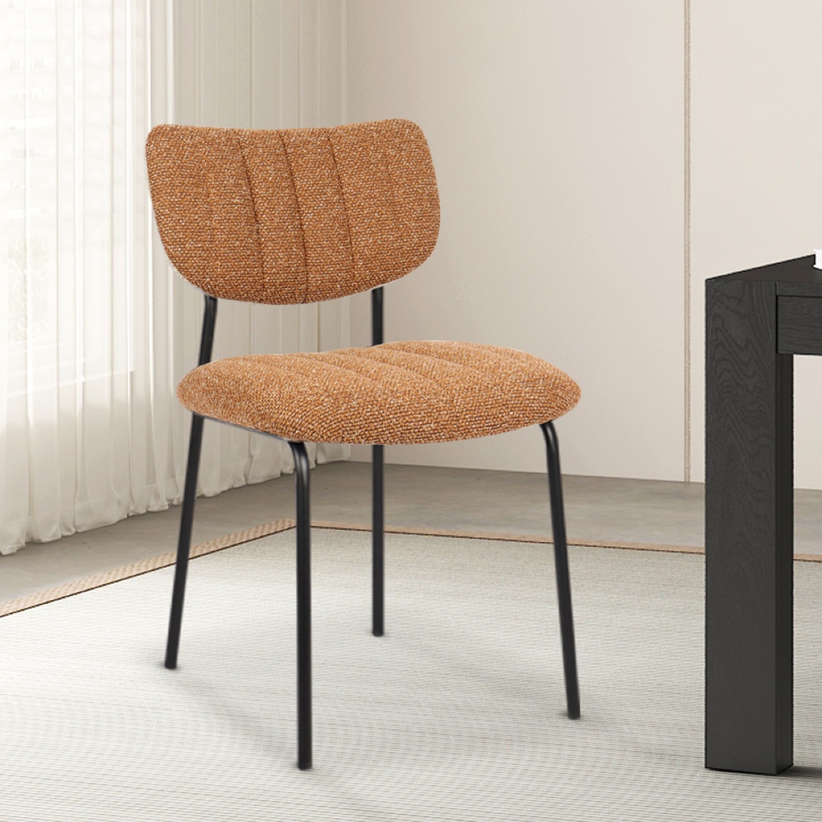 Chaise en tissu cuivre ANTO (lot de 2)