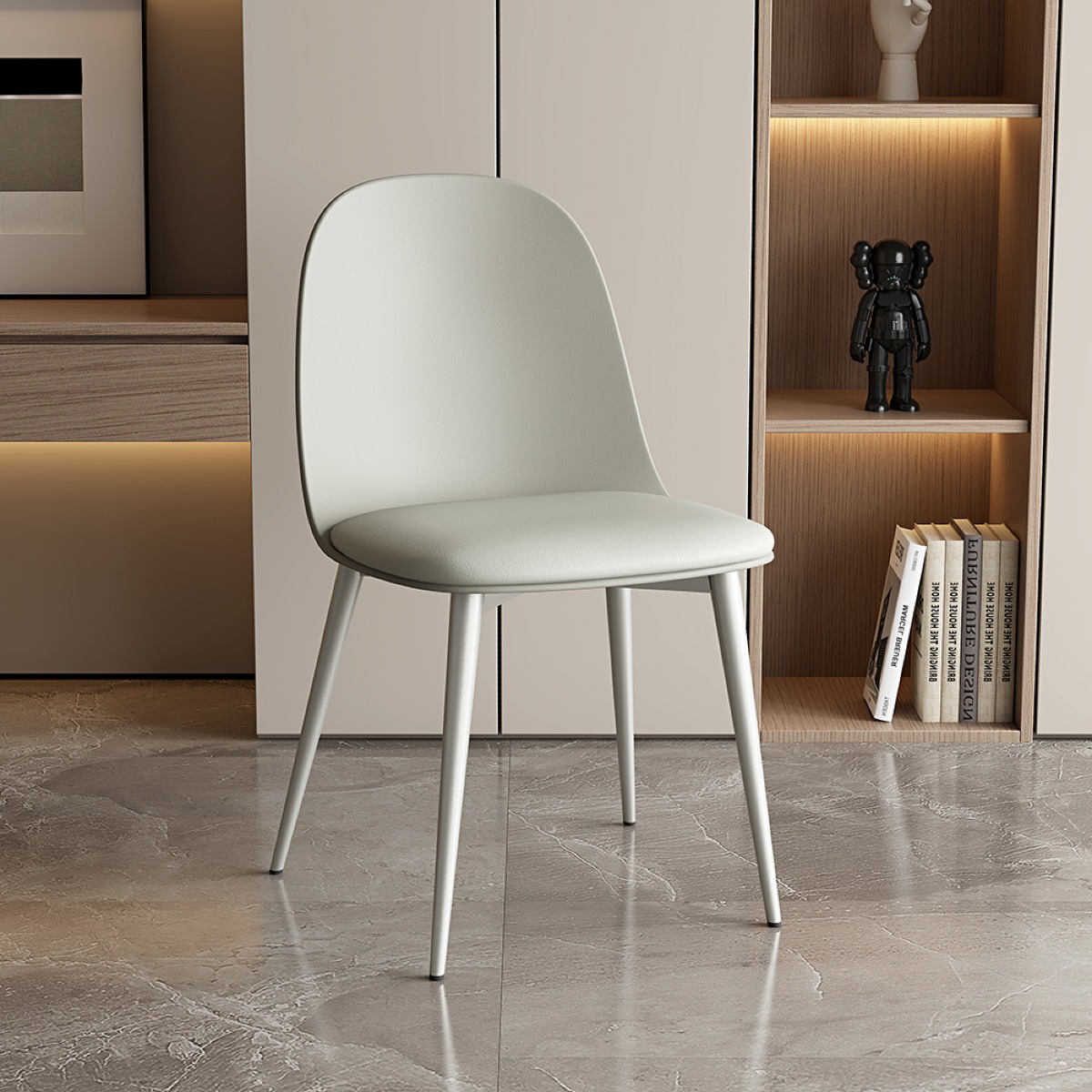 Lot de 2 chaises gris-vert en polypropylène JAMIE