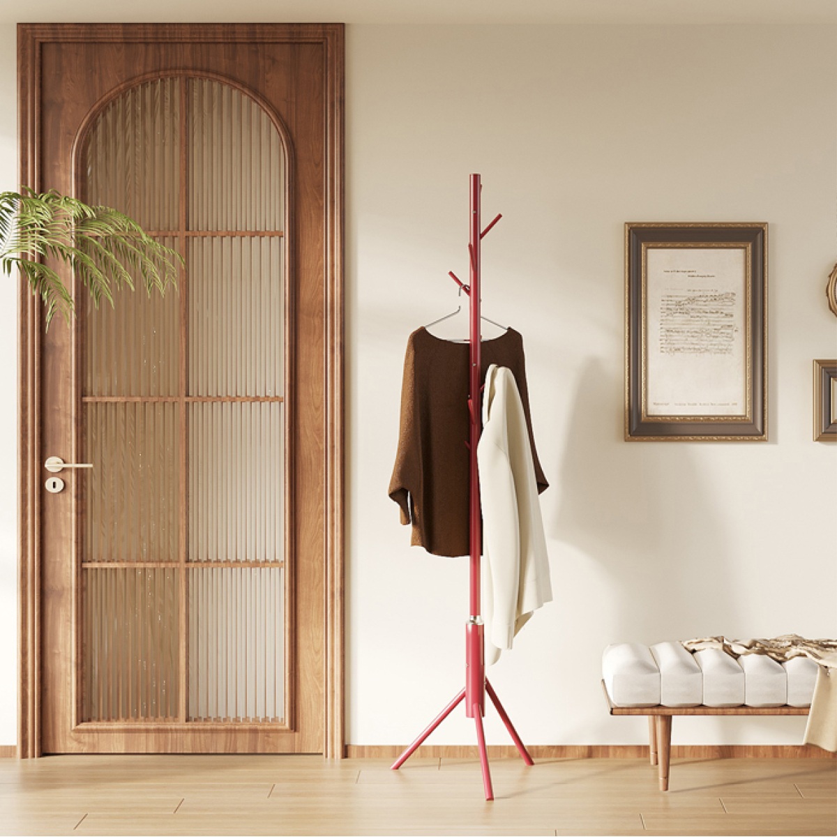 Porte manteaux design rouge en métal CACTUS