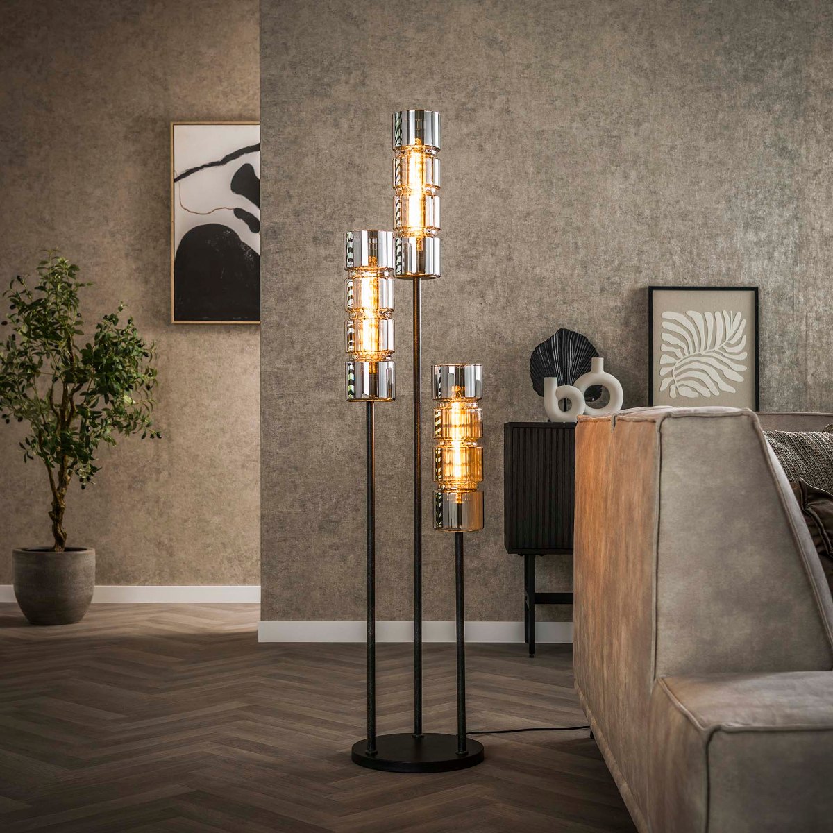 Lampadaire design en verre LINOA