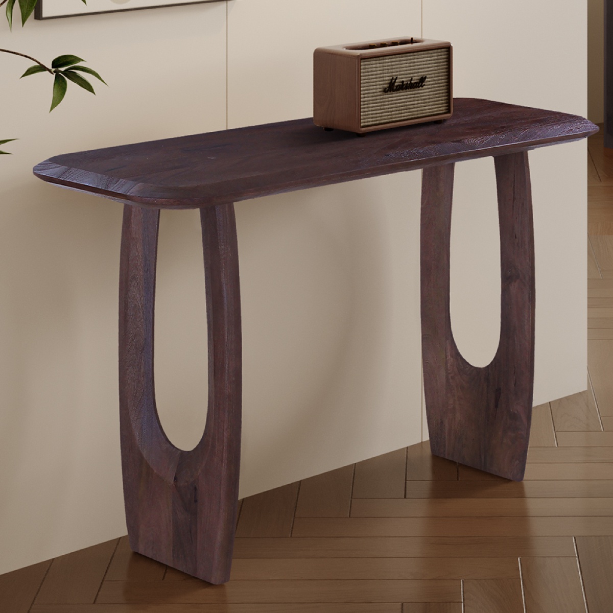 Console murale 120cm en bois de manguier foncé AGATHE