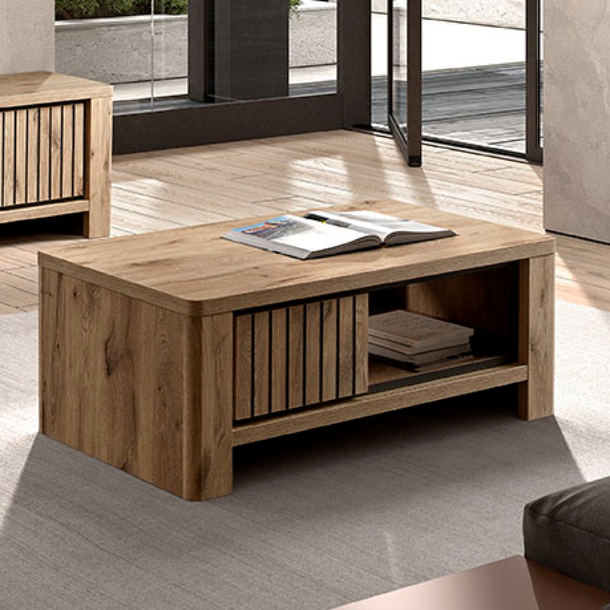 Table basse industrielle 115cm SANTORINI