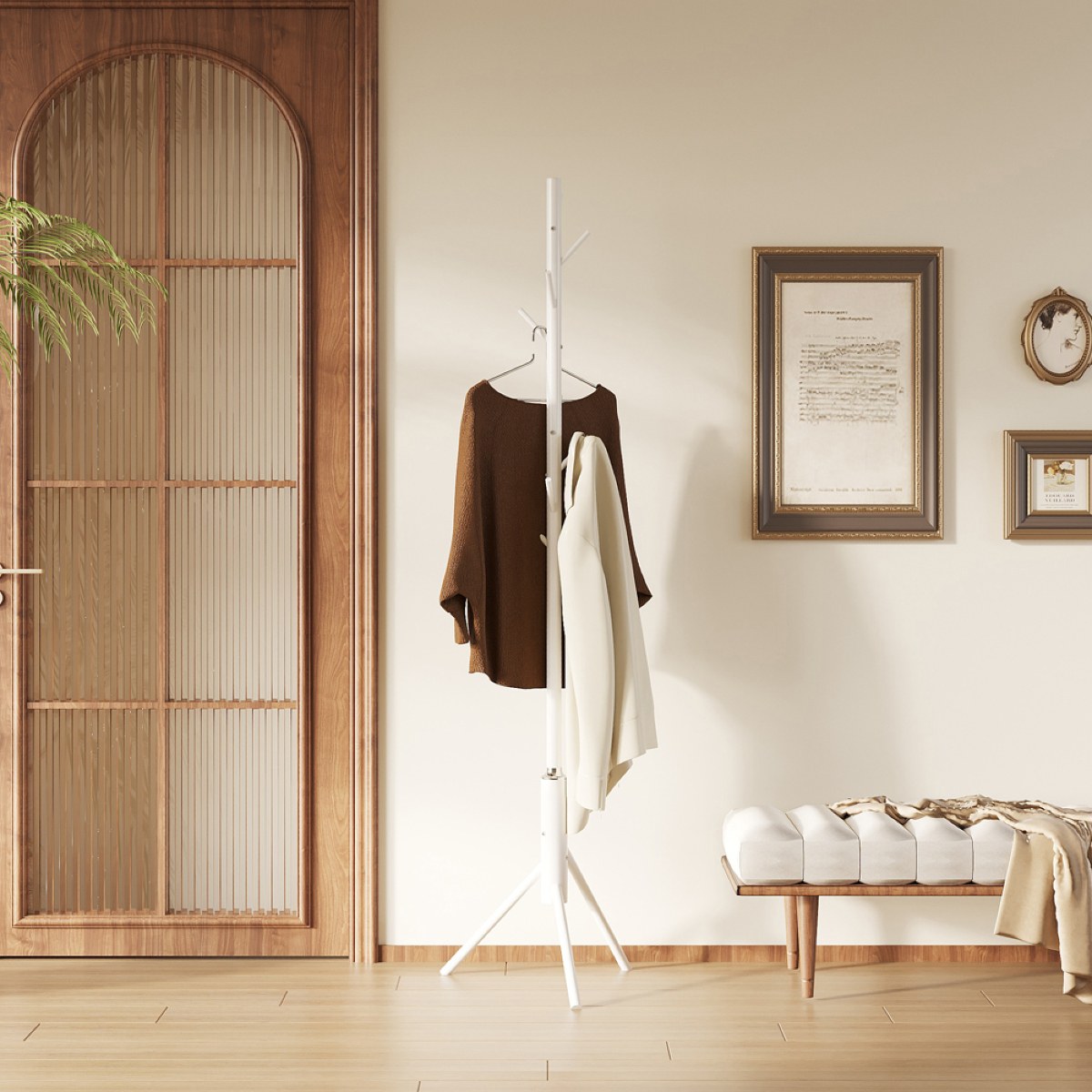 Porte manteaux design blanc en métal CACTUS