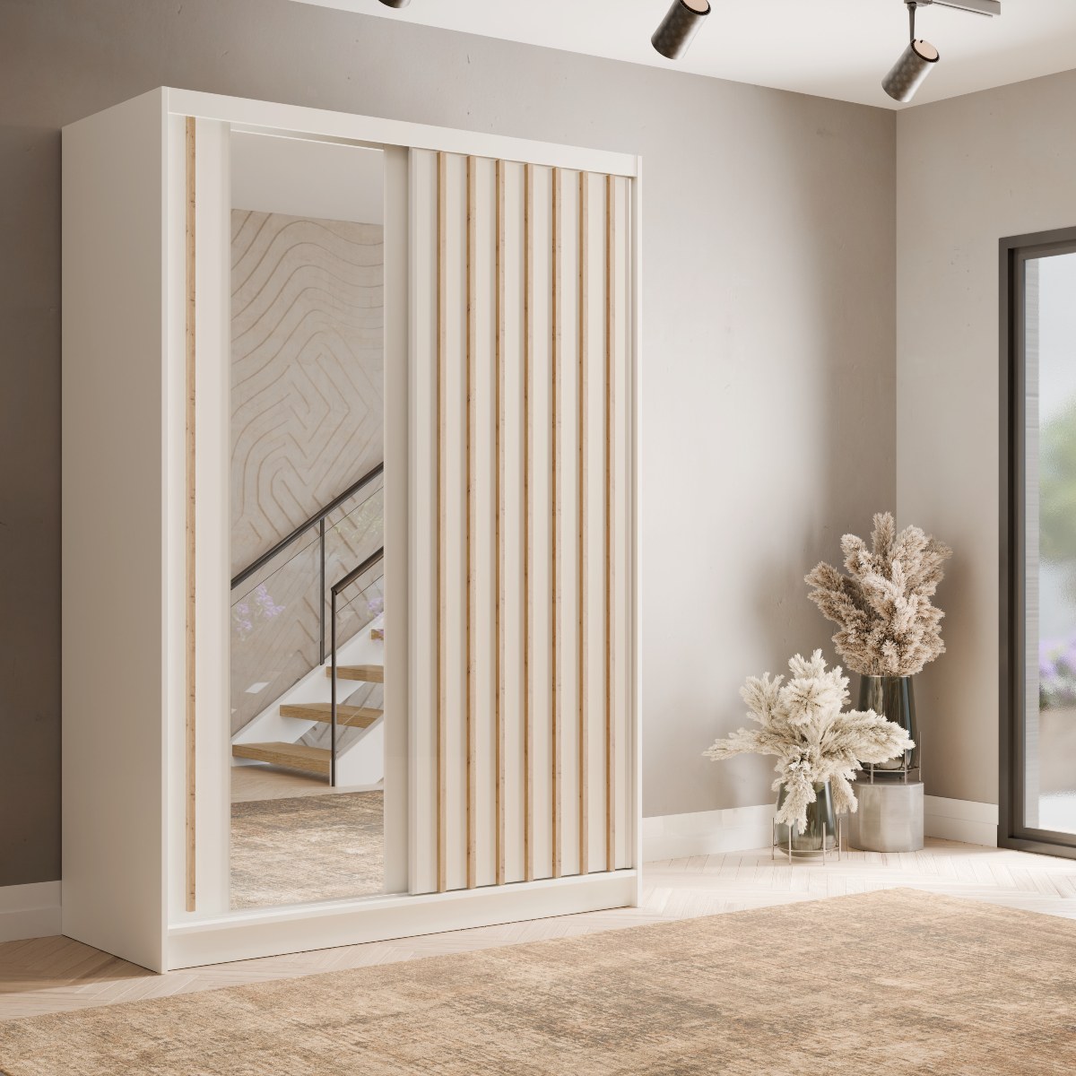 Armoire 155 cm bois blanc