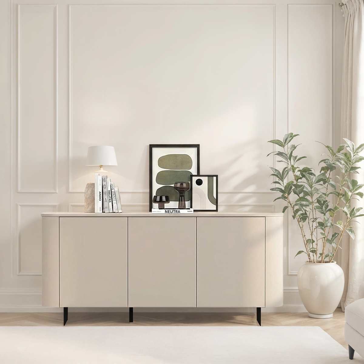Buffet bas beige cachemire 3 portes