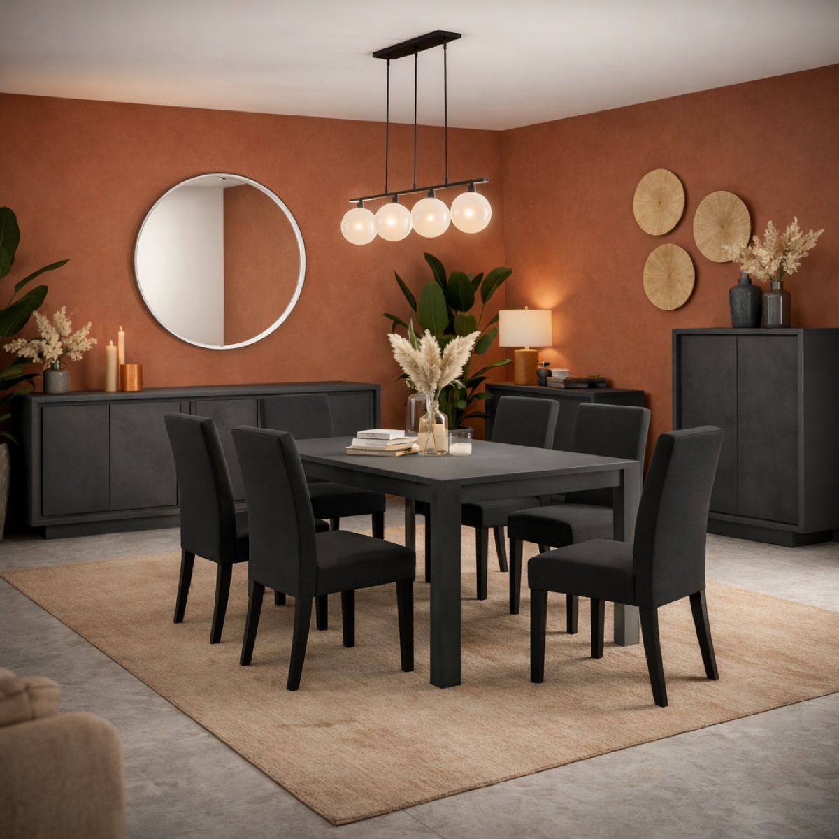 Salle à manger complète contemporaine gris lave YORI