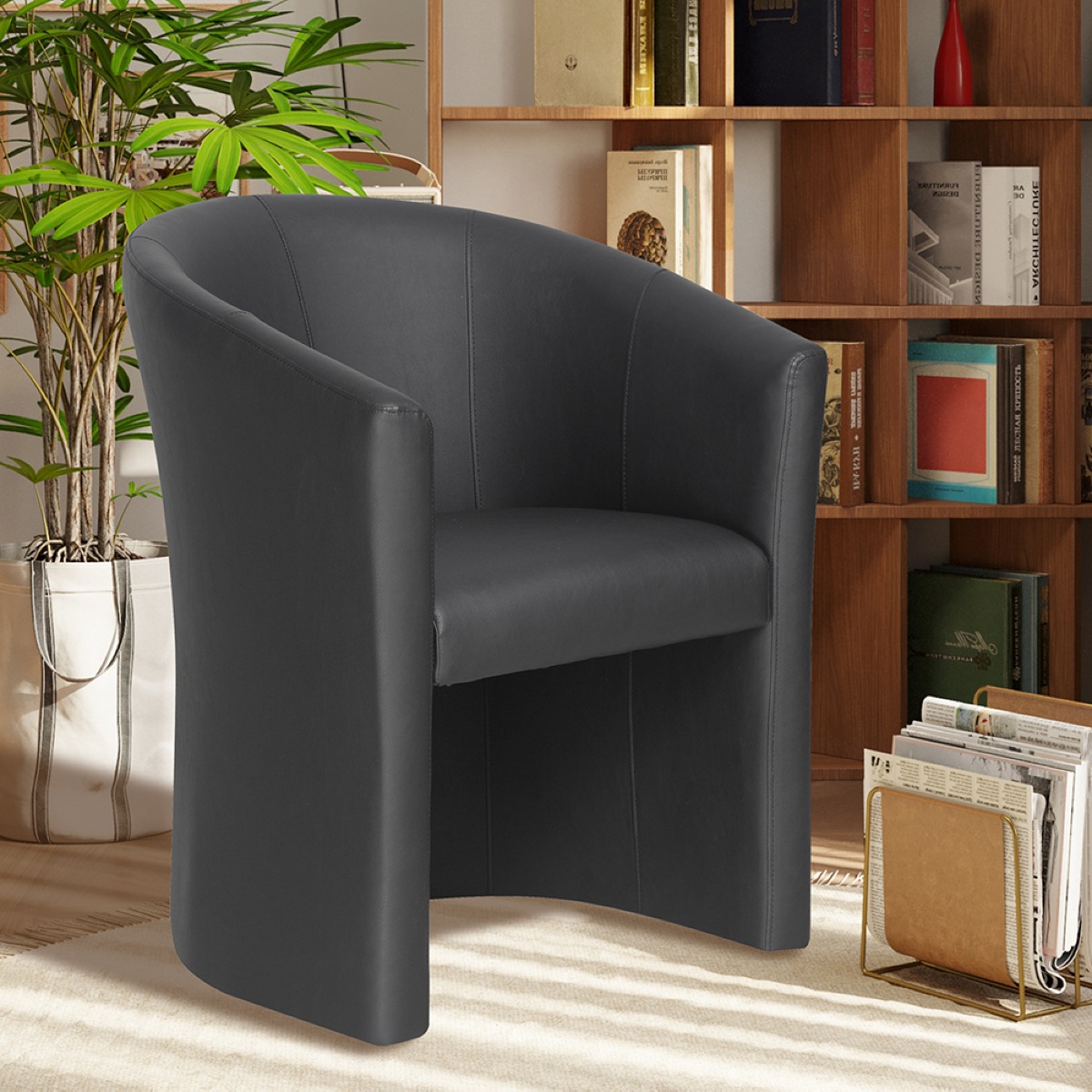 Fauteuil cabriolet noir en PU ELIOT