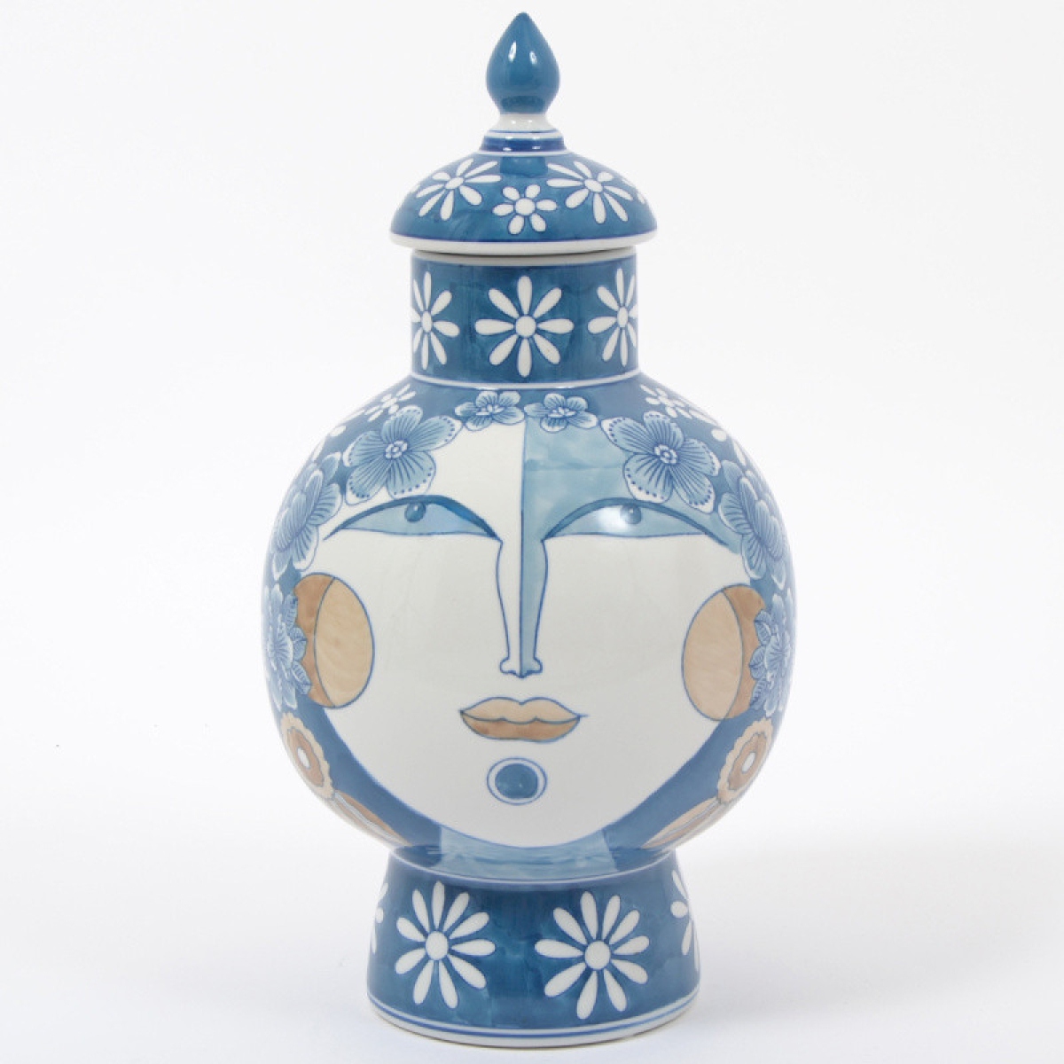 Pot en céramique ANGELINA bleue 35cm