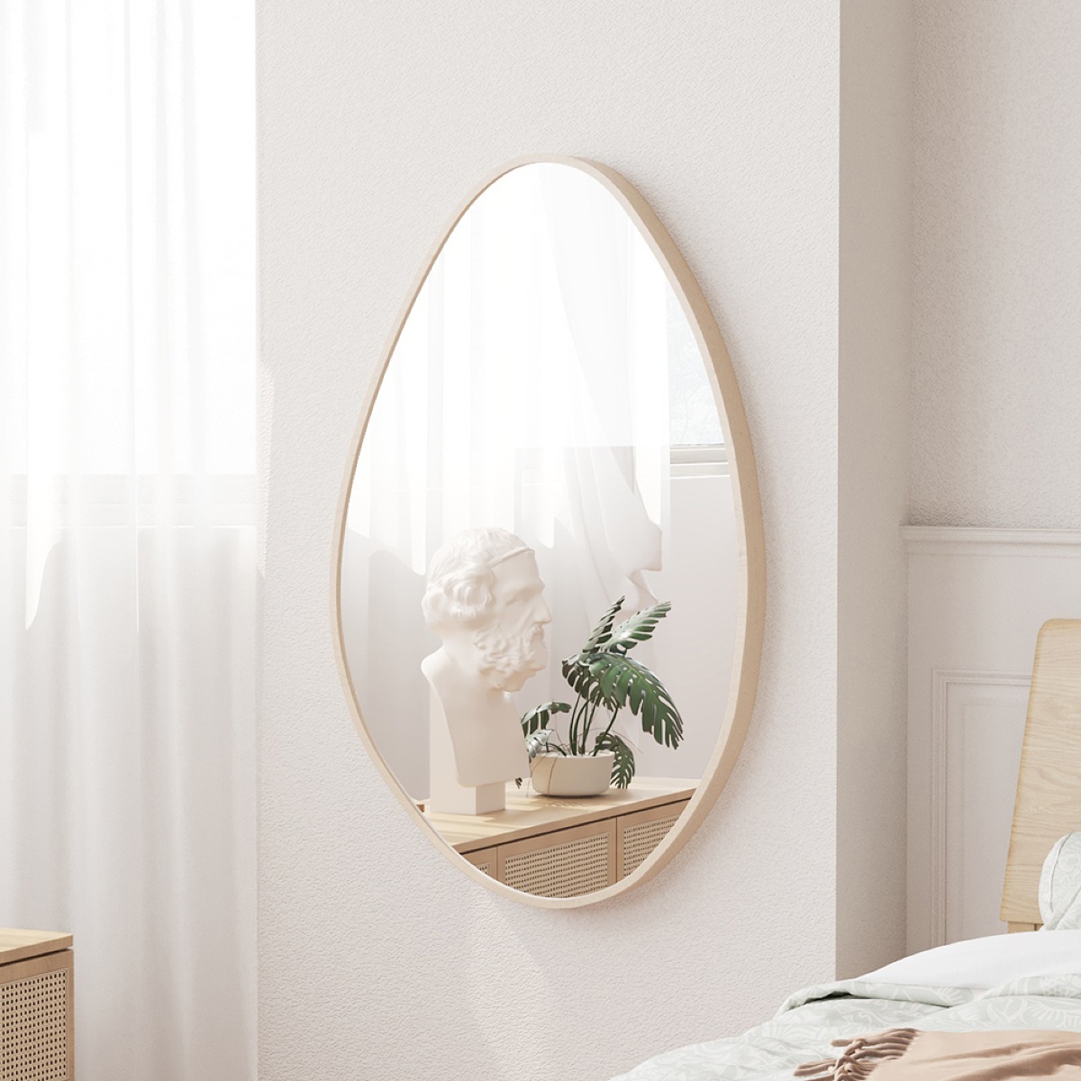 Miroir organique en bois 80x50cm MIRO