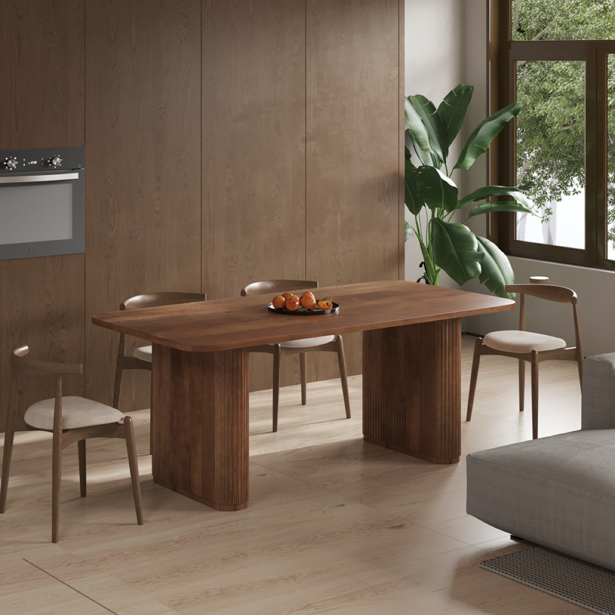 Table à manger ovale en bois de manguier 200cm JEANNE