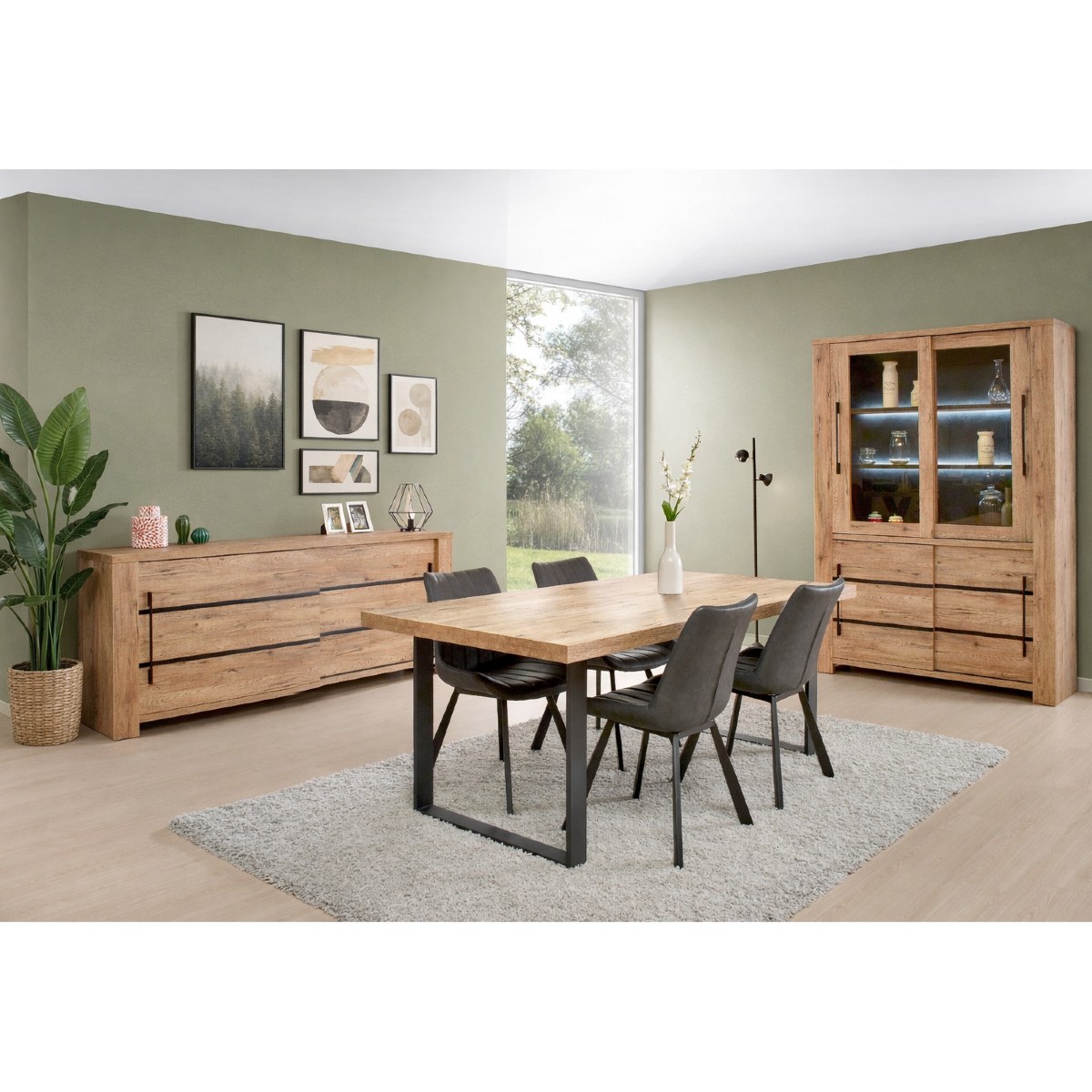 Salle à manger complète industrielle OTTARIA