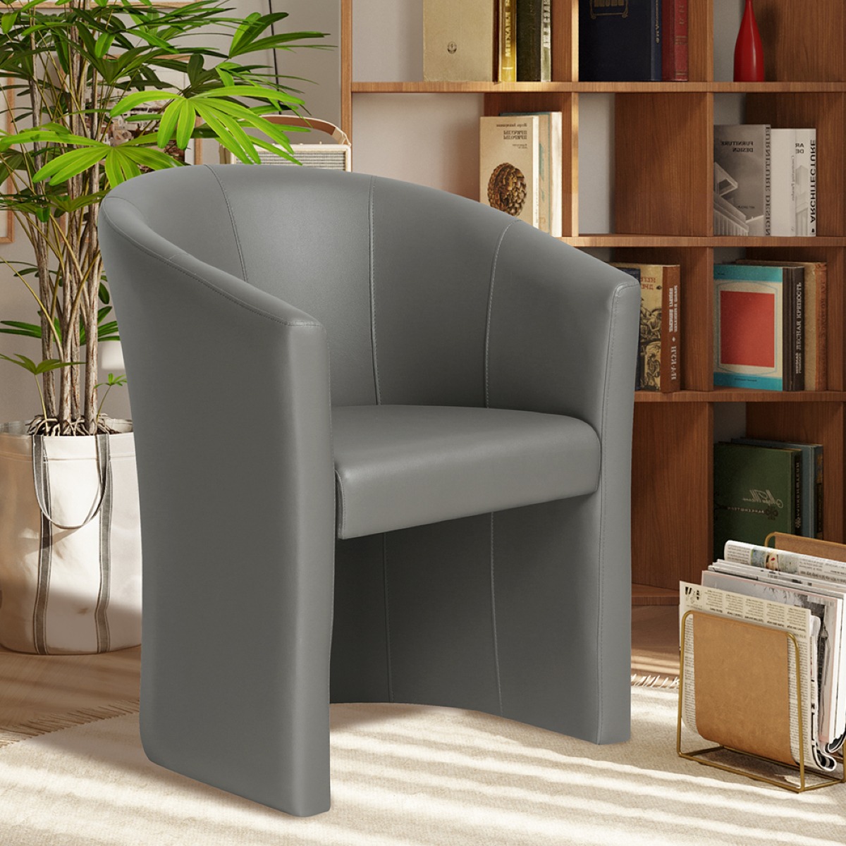 Fauteuil cabriolet taupe en PU ELIOT